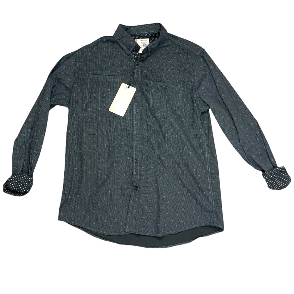NWT Alexander Julian Button Front Shirt | Black | Men’s Large